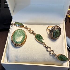 Vintage 12kgf jade set Jewelry Set free gift LOOK